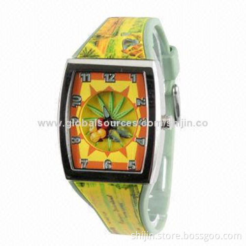 Promotional watches, stainless steel case, silicone strap, customized logo